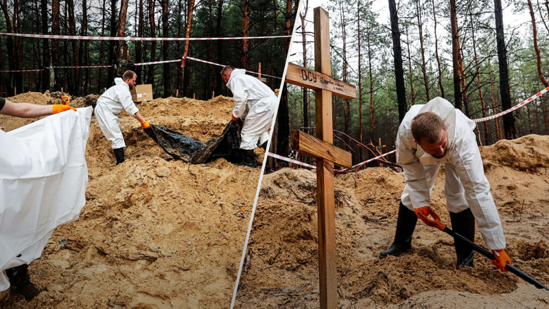 Fosas comunes en Izyum: los periodistas mostraron cómo se exhuman los cuerpos – imágenes impactantes