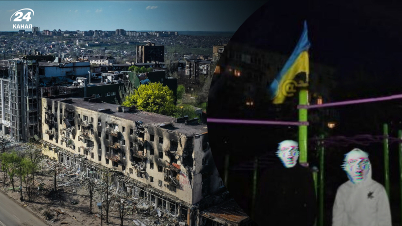 La resistencia crece: en uno de los distritos de Mariupol, los lugareños colgaron la bandera ucraniana