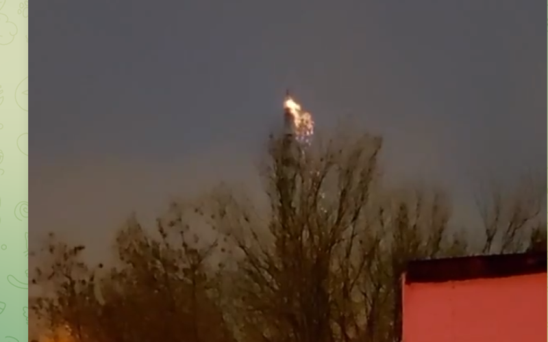Torre de televisión incendiada en Moscú: video