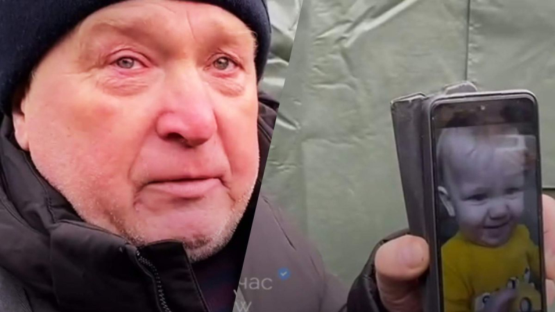 En Dnipro, el abuelo de un niño de un año llora, maldiciendo a los rusos : video conmovedor