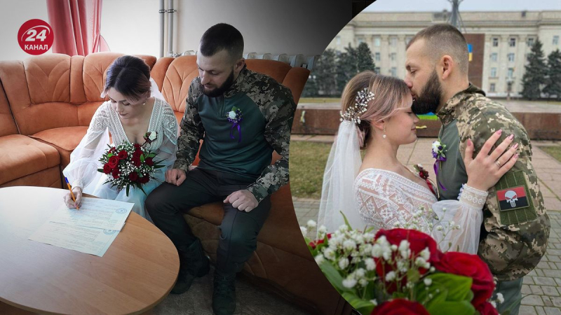 Incluso en tiempos oscuros, los ucranianos se regocijan en la vida: un luchador de las Fuerzas Armadas de Ucrania y su amada celebró su boda