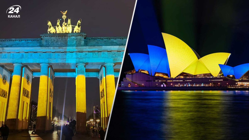 El mundo entero se volvió azul y amarillo: edificios legendarios iluminados con los colores de la bandera ucraniana 