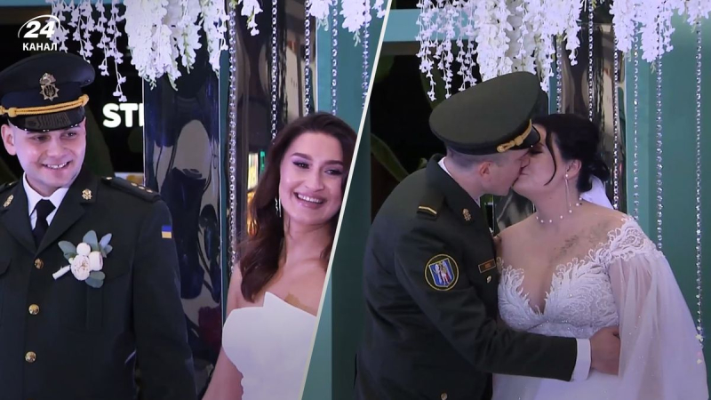 5 miembros de la Guardia Nacional se casaron a la vez en Kiev: conmovedor video