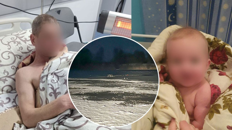 Un hombre con un bebé de 5 meses cayó a través del hielo en la región de Poltava