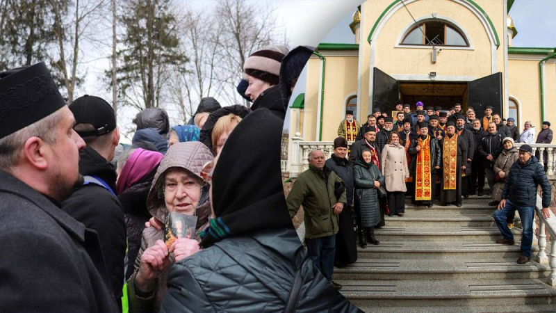 Con riñas y gas: el primer servicio divino de la OCU llegó en Frankivsk en una iglesia que pertenecía a la UOC-MP