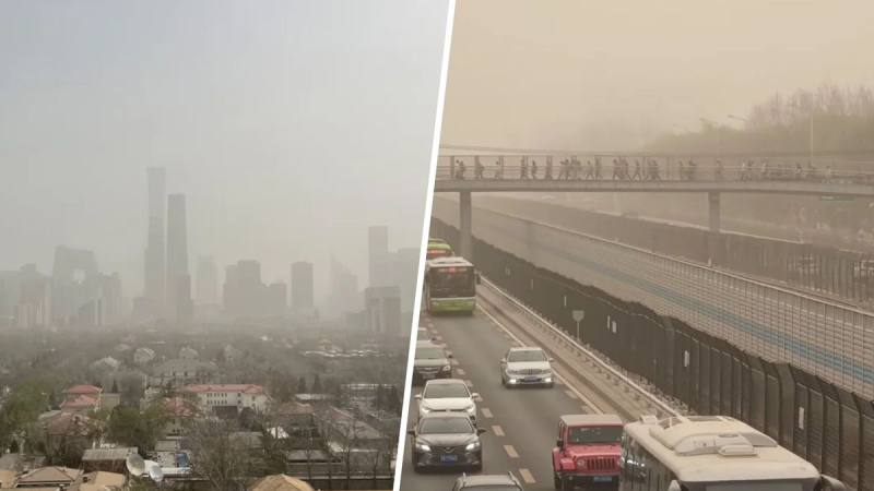 China golpeada por tormentas de arena récord: nada que ver alrededor