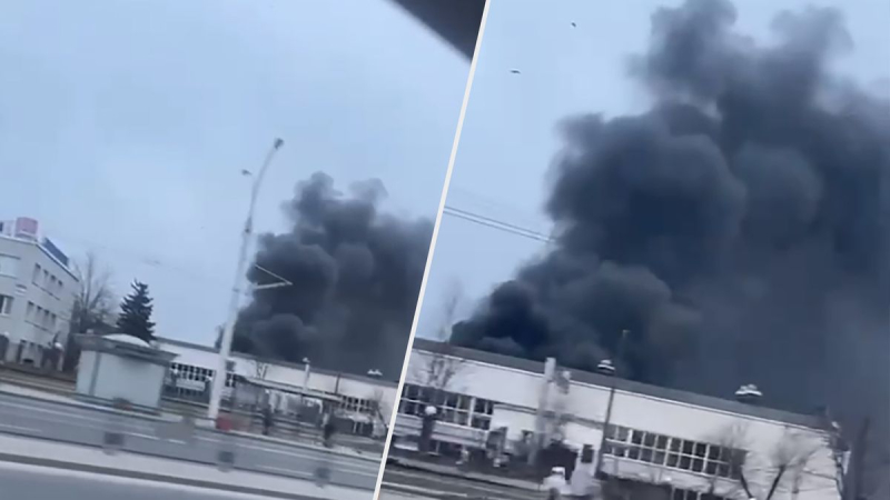 Se escucharon varias explosiones: hubo un gran incendio cerca de la planta MAZ en Minsk