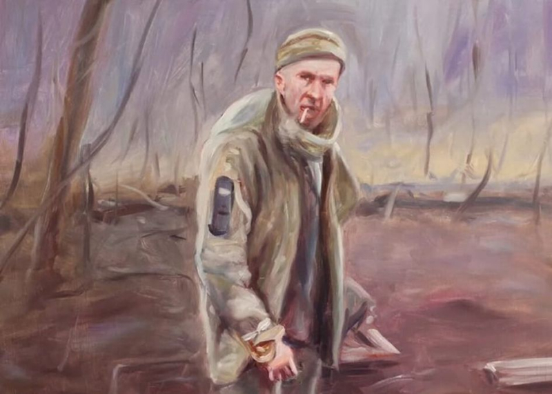 En memoria de un héroe: un famoso artista finlandés pintó los últimos segundos de la vida de Alexander Matsievsky