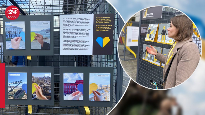 Un símbolo de la humanidad y del pueblo ucraniano: se inauguró una exposición del movimiento de resistencia Yellow Ribbon en Bruselas
