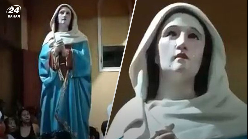 En Ecuador, antes de Semana Santa, la estatua de la Virgen María 