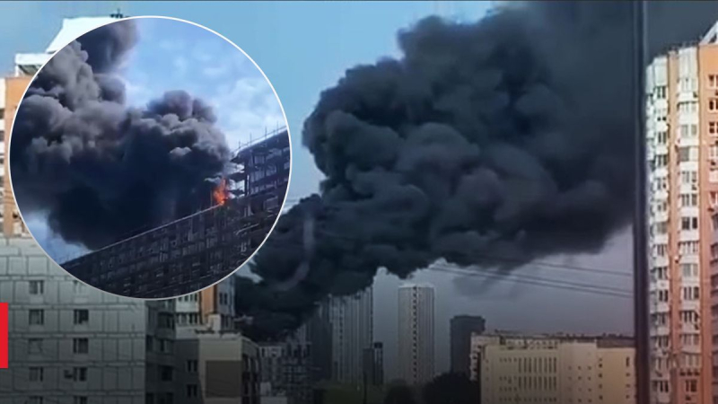 Un edificio de élite de gran altura está en llamas en el centro de Moscú: una columna de humo es visible a millas de distancia