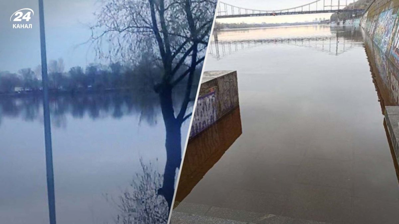 El terraplén ya se ha inundado en Podol en Kiev: el nivel del agua en el Dniéper ha aumentado amenazadoramente 