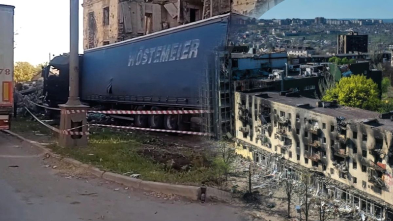 El camión se estrelló contra las ruinas a gran velocidad: un misterioso accidente ocurrió en Mariupol