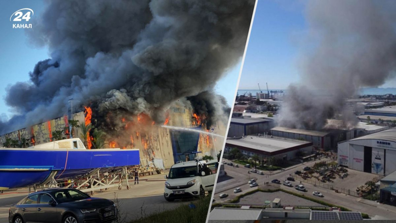 Se produjo un incendio en el astillero de Antalya: se necesitaba un helicóptero para apagar el fuego 