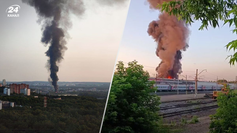 Gran incendio en la estación de tren de Ufa: los tanques de combustible se incendiaron