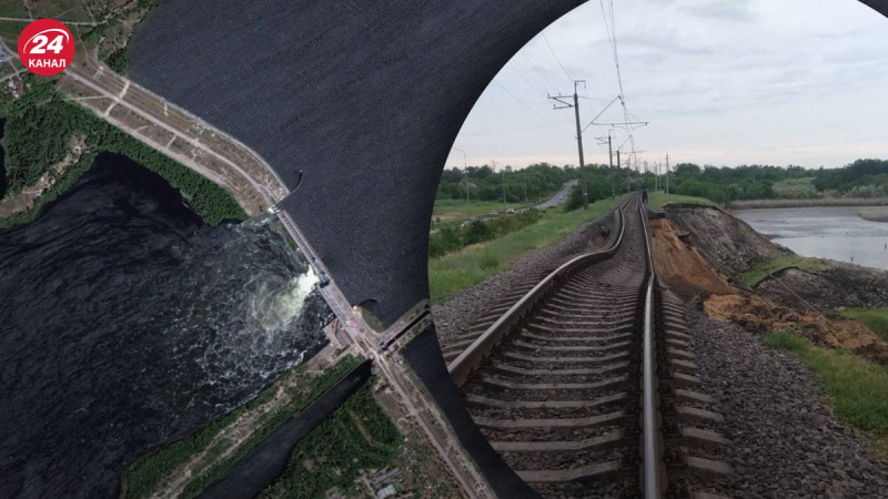 Debido a la explosión de la central hidroeléctrica Kakhovskaya, la vía férrea cerca de Nikopol se hundió