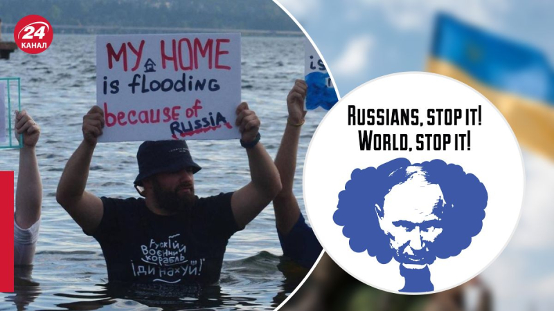 No – al ecocidio y los crímenes de Rusia: personas de todo el mundo toman las calles para condenar el bombardeo de la central hidroeléctrica 