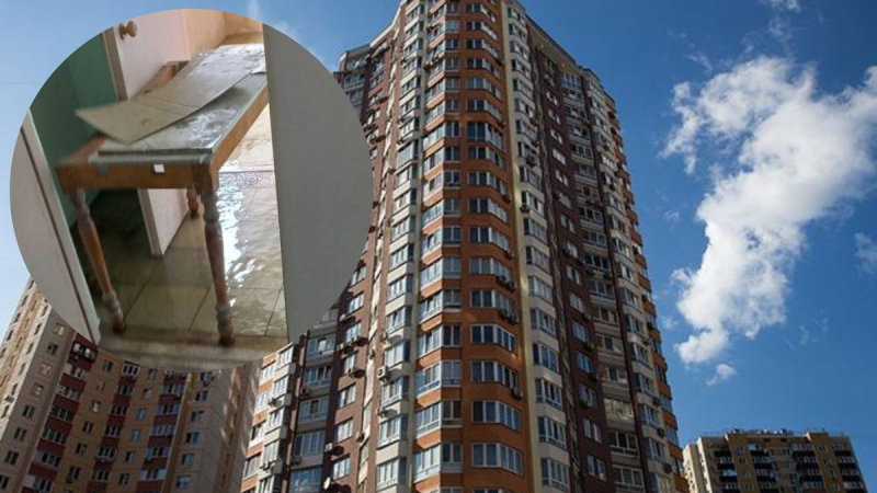 No es la primera vez: un edificio alto del piso 10 al 1 se inundó Kiev