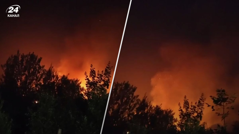 Un muro de llamas y humo: una unidad militar arde épicamente en la región de Moscú