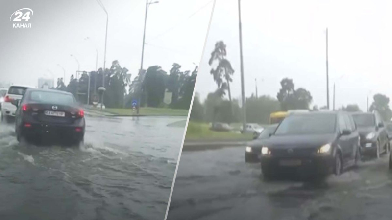 Kiev se inundó nuevamente después de fuertes lluvias: algunas calles en agua