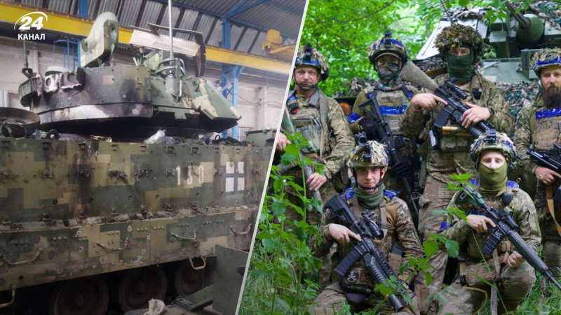 Qué pasó con el derribado Bradley y su tripulación: el Ministerio de Defensa mostró una foto con el BMP y luchadores
