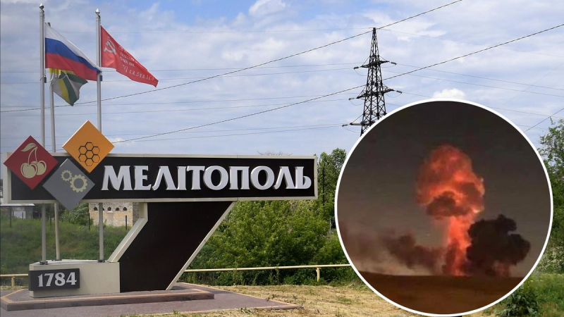 Se escucharon una serie de fuertes explosiones en Melitopol por la noche: hablan de la detonación de munición enemiga