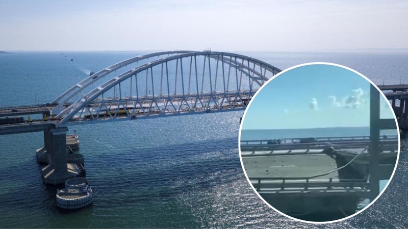 Vórtices y daños significativos: los ocupantes mostraron el puente de Crimea después de un poderoso 'pop'