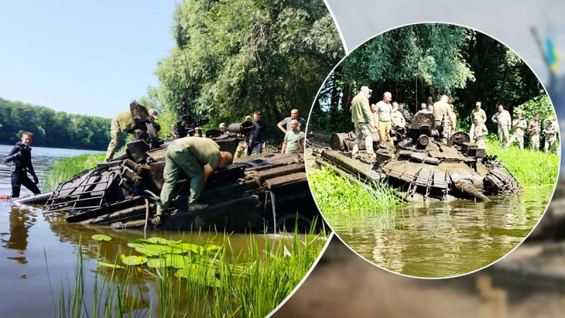 Los ocupantes pronto serán destruidos: un tanque ruso fue sacado del río en la región de Chernihiv