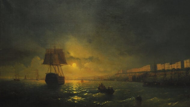 La tormenta amaina, Vista de la ciudad de Odessa y el mar. Los invasores robaron tres pinturas por Aivazovsky del Museo de Arte de Kherson