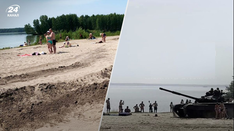 No dividimos el lago: el ejército ruso dispersó a los vacacionistas en un tanque