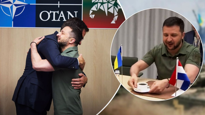 Generosidad en su máxima expresión: Zelenskiy quiso regalar su café al primer ministro holandés y provocó risas 