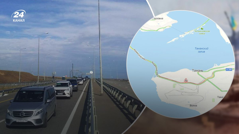 Alguien está paranoico: se formaron enormes atascos de tráfico en la entrada del puente de Kerch