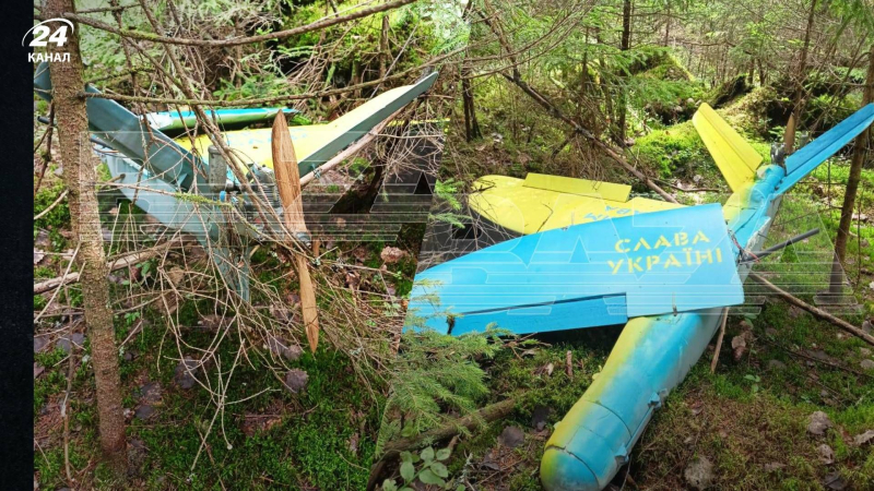 Incluso con un sustos en las alas: se encontró en Rusia un dron azul y amarillo con la inscripción 