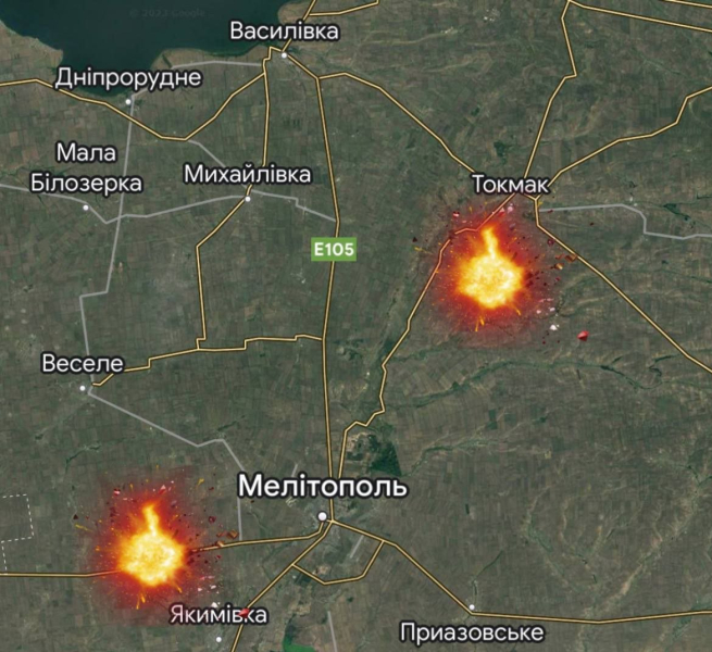  Los invasores están calientes: se escucharon explosiones cerca de Melitopol y Akimovka