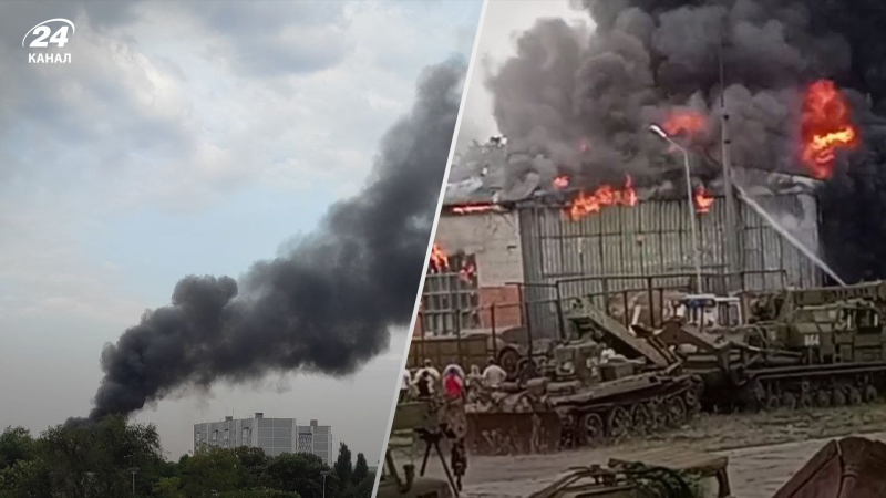 Una unidad militar arde en Rusia: testigos presenciales filmaron un potente incendio
