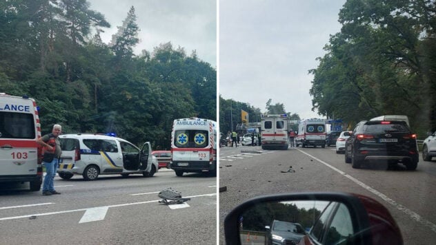 Coches averiados y muchas ambulancias: se produjo un accidente a gran escala a la salida de Kiev