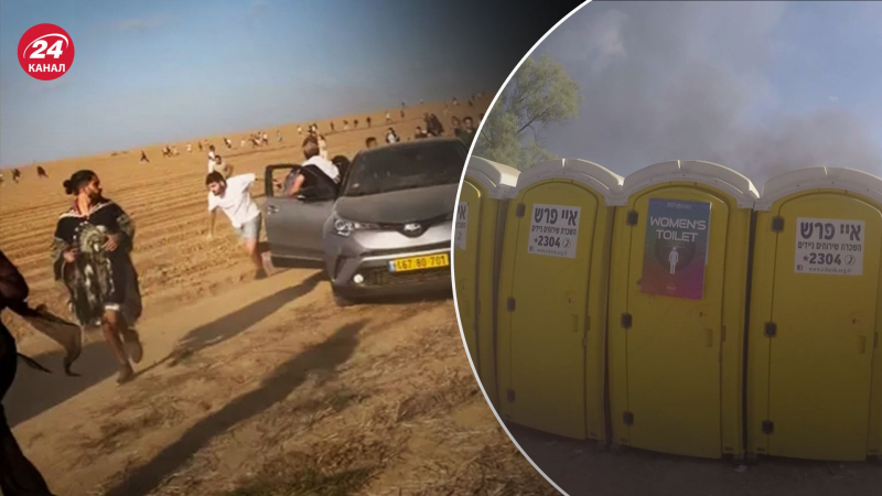 Incluso los baños fueron baleados: aparecieron imágenes de Hamás irrumpiendo en un festival en Israel