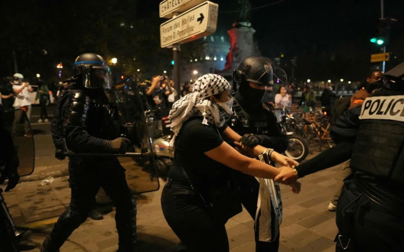 Manifestación pro-palestina dispersada en París