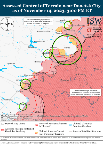 Mapa de operaciones militares al 15 de noviembre de 2023: situación en el frente