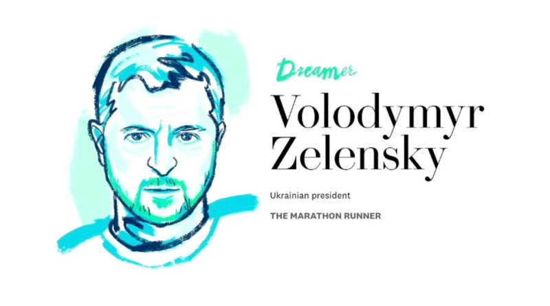 Corredor de maratón: Zelensky encabeza la clasificación de Soñadores del año de Politico