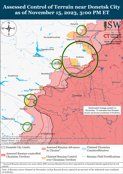 Mapa de operaciones militares para el 16 de noviembre de 2023: situación en el frente 
