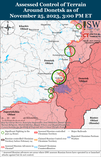 Mapa de operaciones militares al 26 de noviembre de 2023: situación en el front