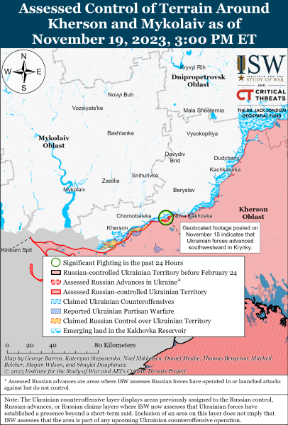 Mapa de operaciones militares para el 20 de noviembre de 2023: situación en el frente