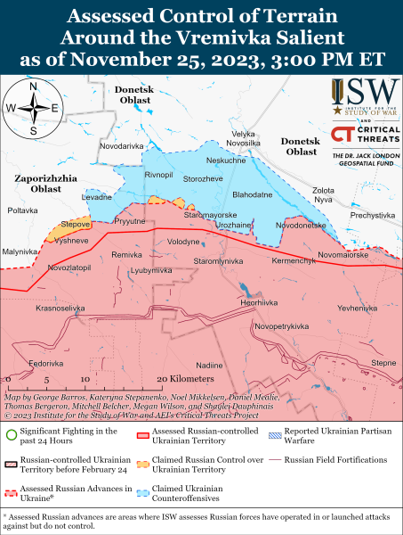 Mapa de operaciones militares al 26 de noviembre de 2023: situación en el front