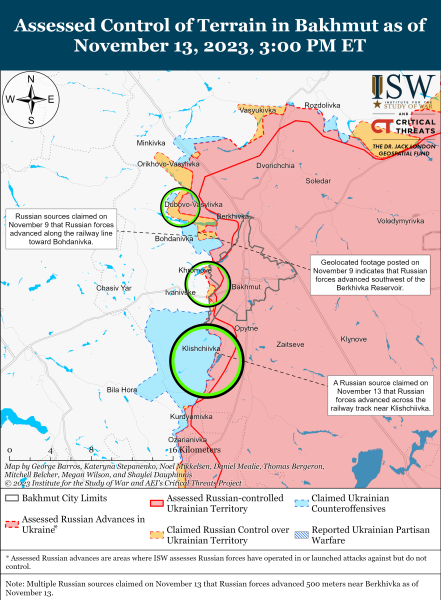 Mapa de operaciones militares al 14 de noviembre de 2023: situación en el frente