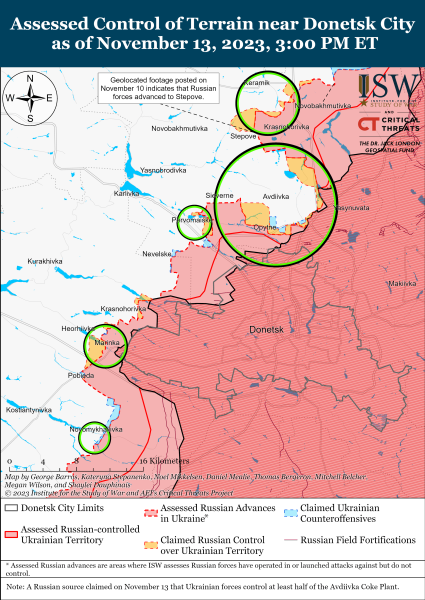 Mapa de operaciones militares al 14 de noviembre de 2023: situación en el frontal