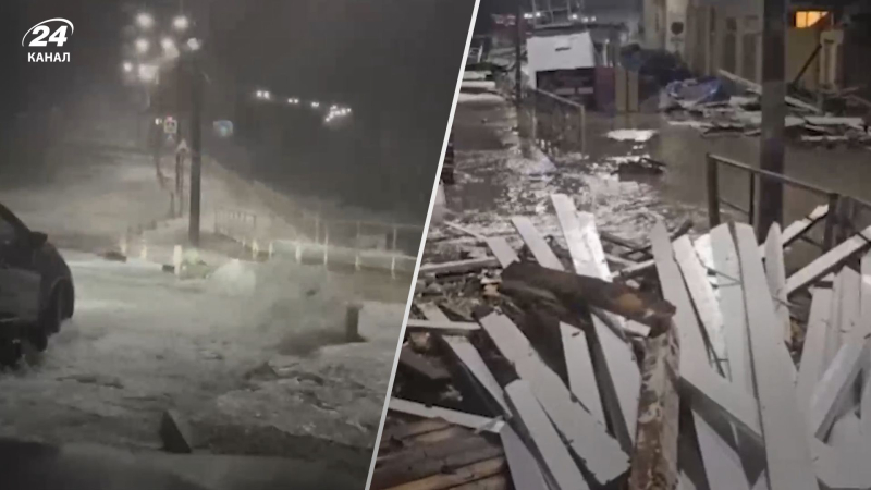 Una poderosa tormenta llegó a Rusia: cayeron árboles personas, un carguero encalló