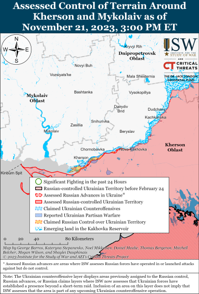 Mapa de operaciones militares de noviembre 22, 2023: situación en el frente