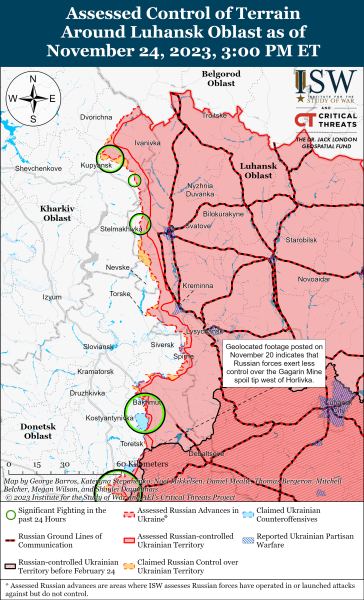 Mapa de operaciones de combate al 25 de noviembre de 2023: situación en el frente