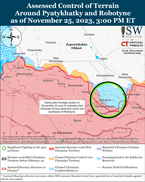 Mapa de operaciones militares al 26 de noviembre de 2023 & ndash ; situación en el frente